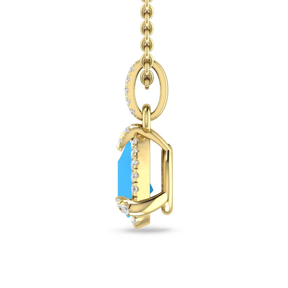 Yellow Gold - Blue Topaz