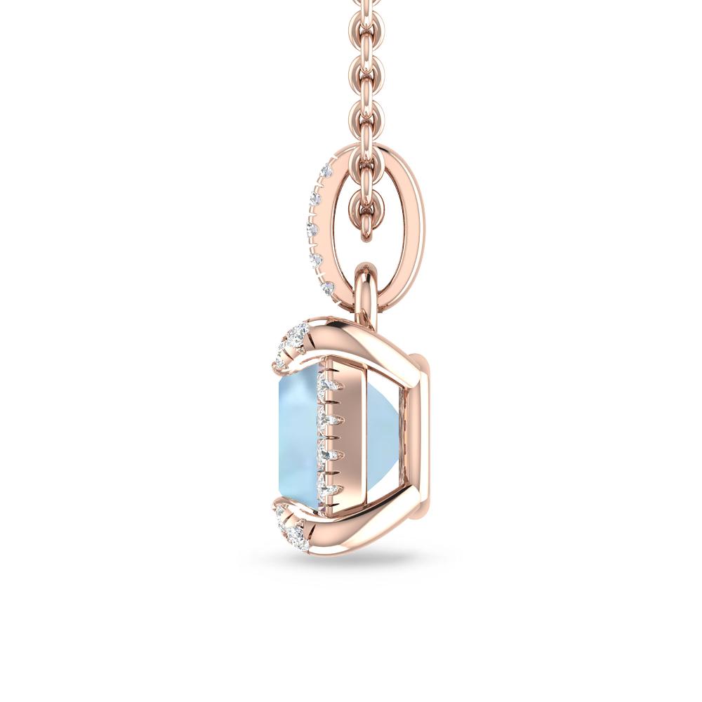 Rose Gold - Aquamarine