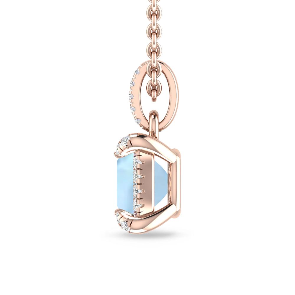 Rose Gold - Aquamarine