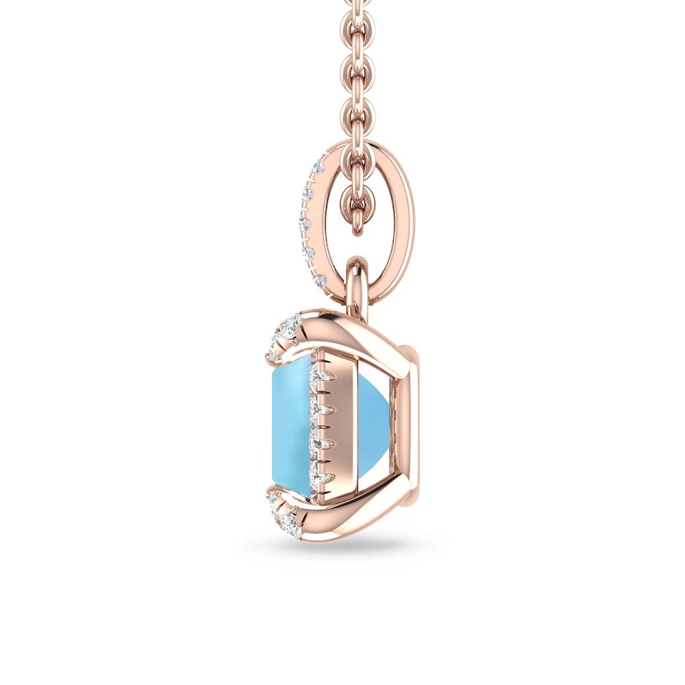 Rose Gold - Aquamarine