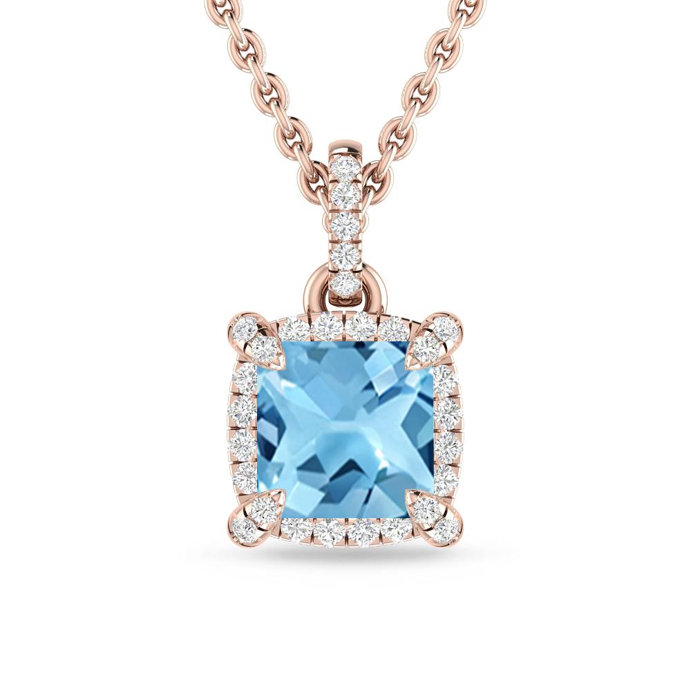 Rose Gold - Blue Topaz