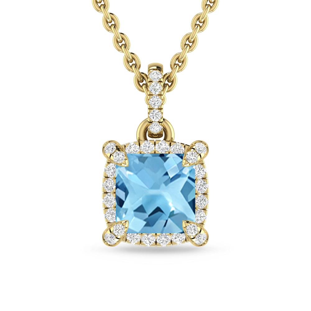 Yellow Gold - Blue Topaz