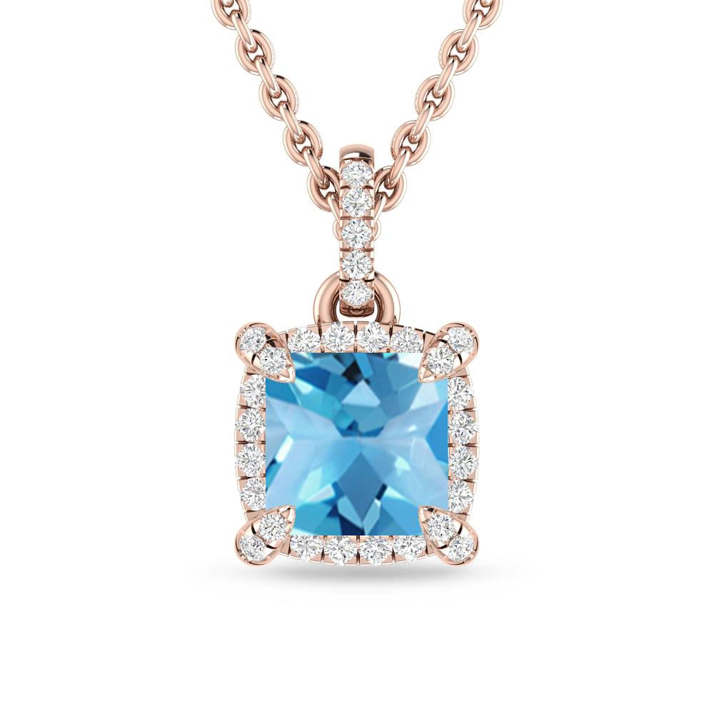 Rose Gold - Blue Topaz