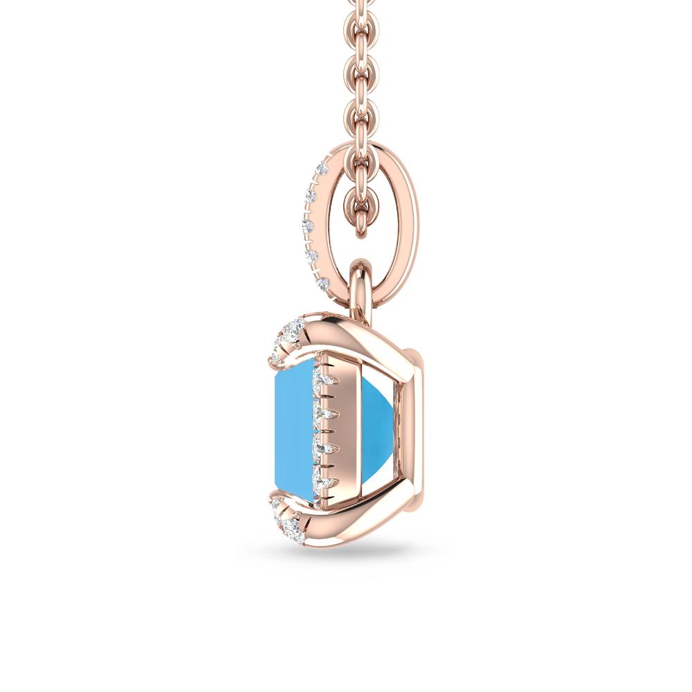 Rose Gold - Blue Topaz