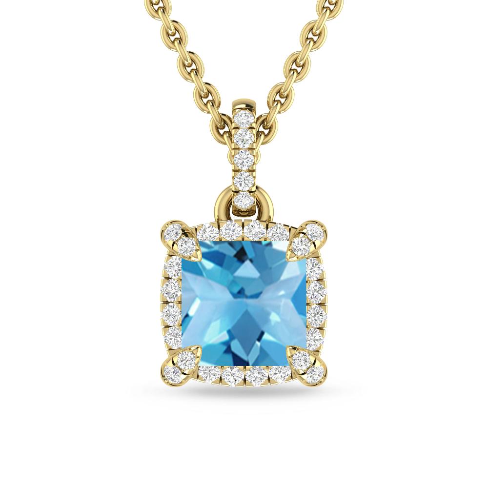 Yellow Gold - Blue Topaz