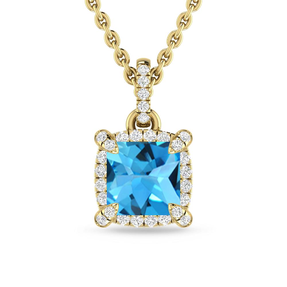 Yellow Gold - Blue Topaz