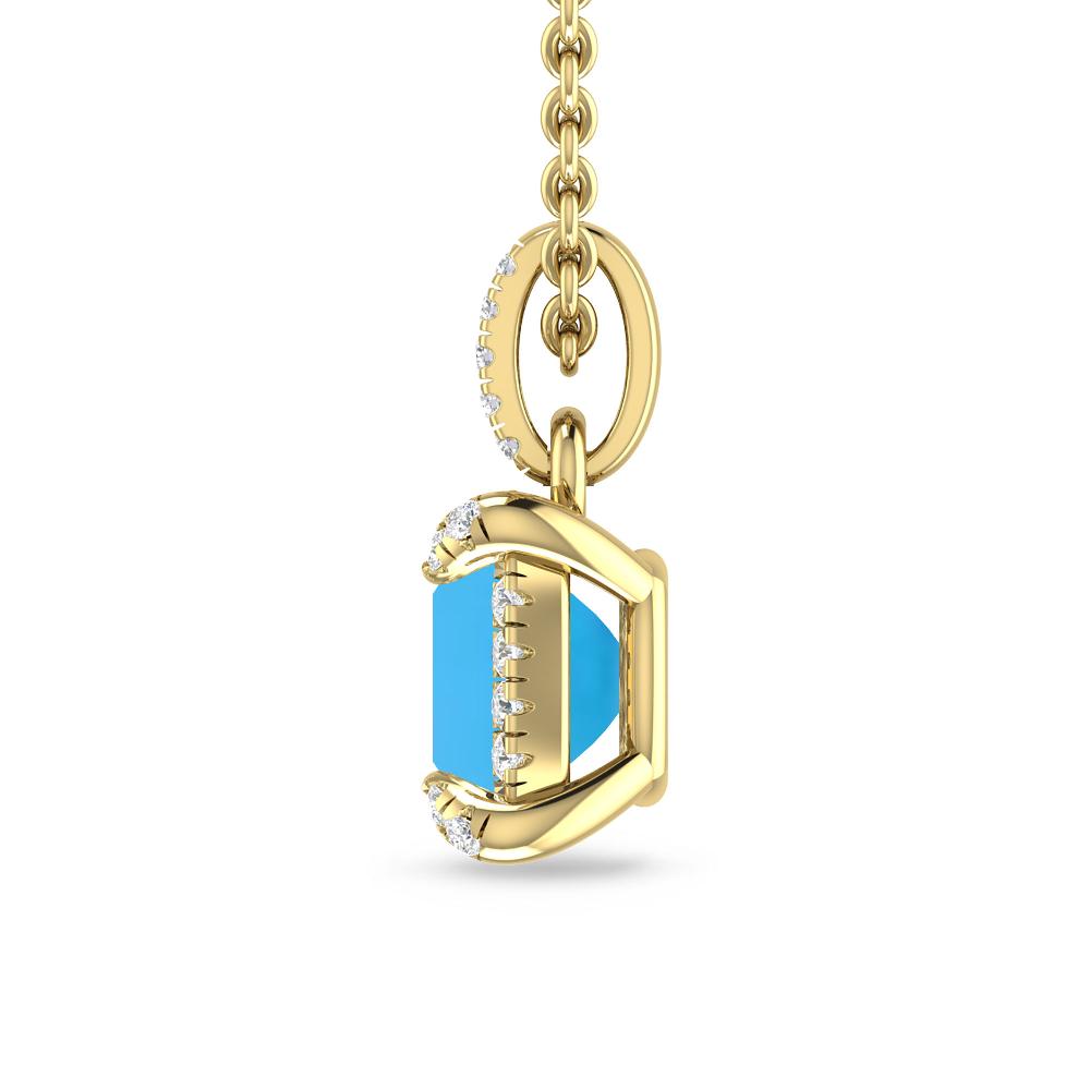 Yellow Gold - Blue Topaz