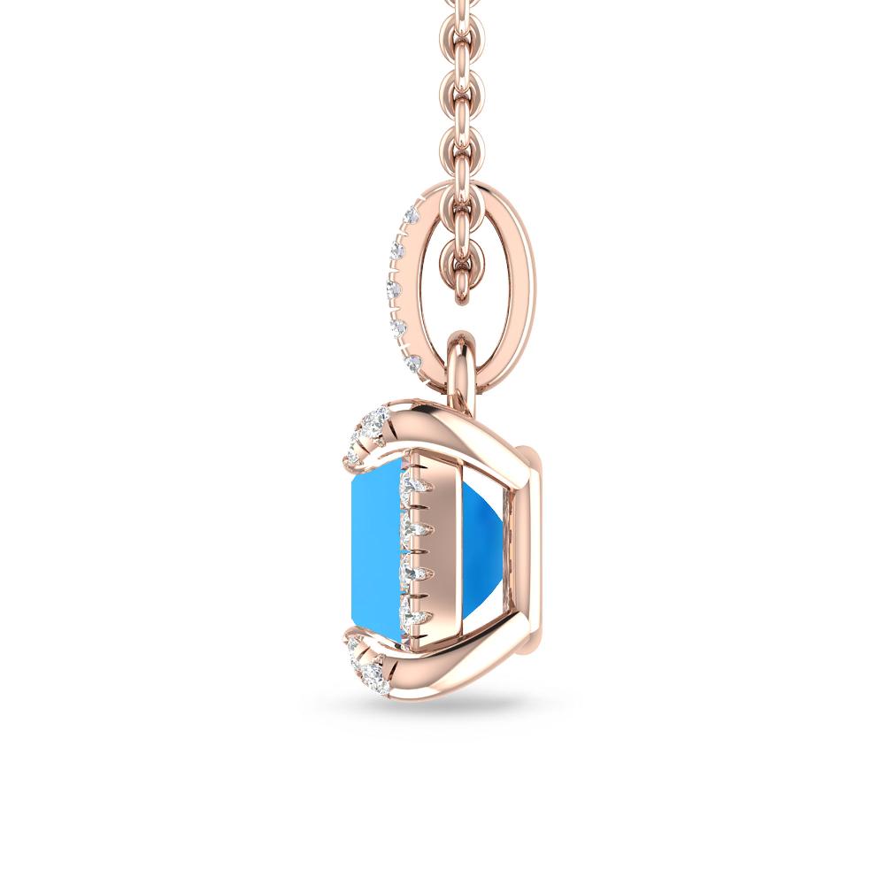 Rose Gold - Blue Topaz