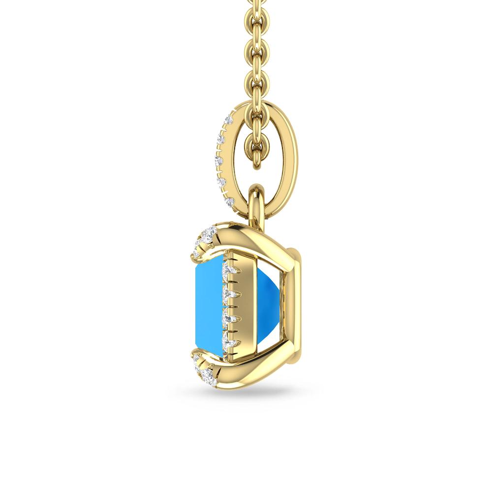 Yellow Gold - Blue Topaz