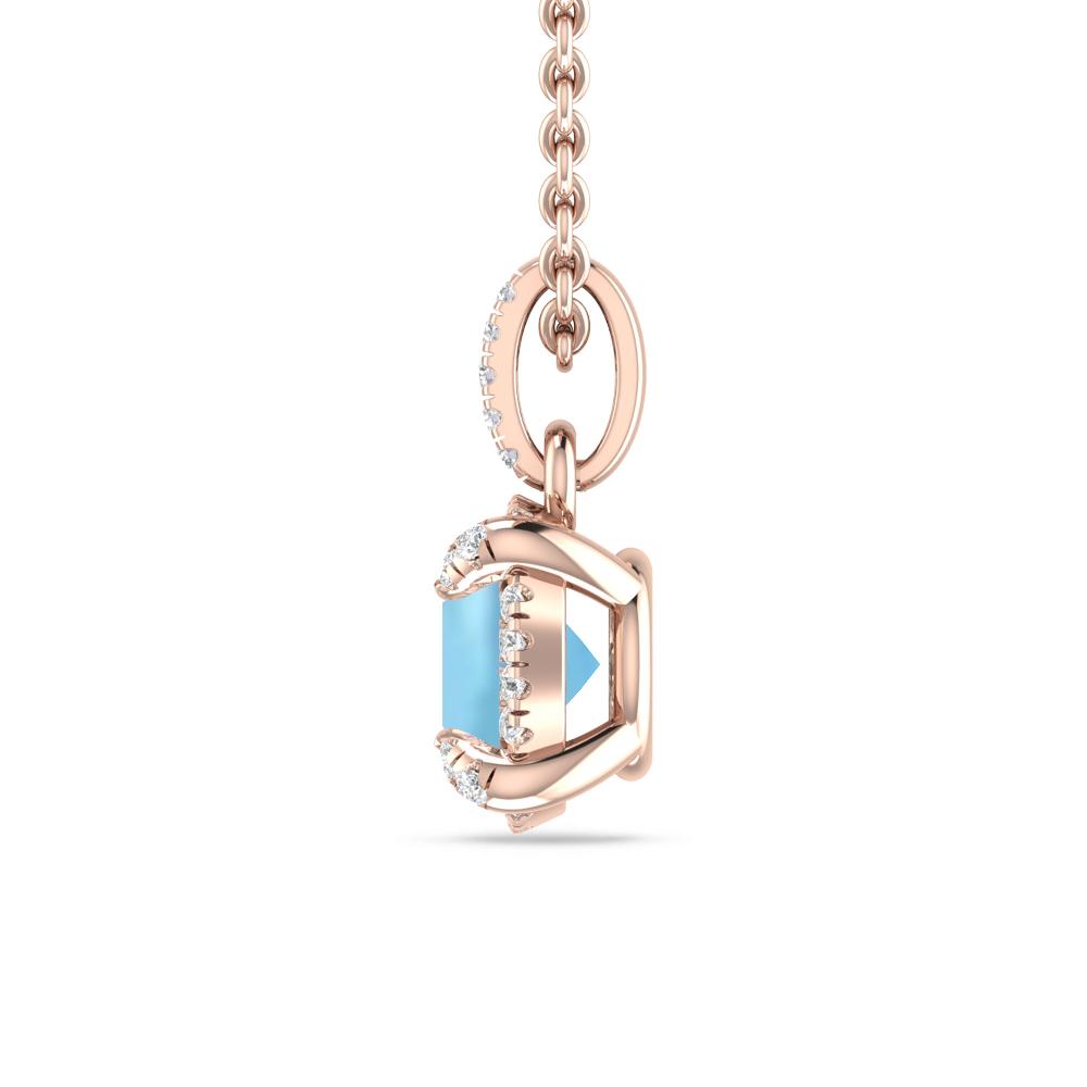 Rose Gold - Aquamarine