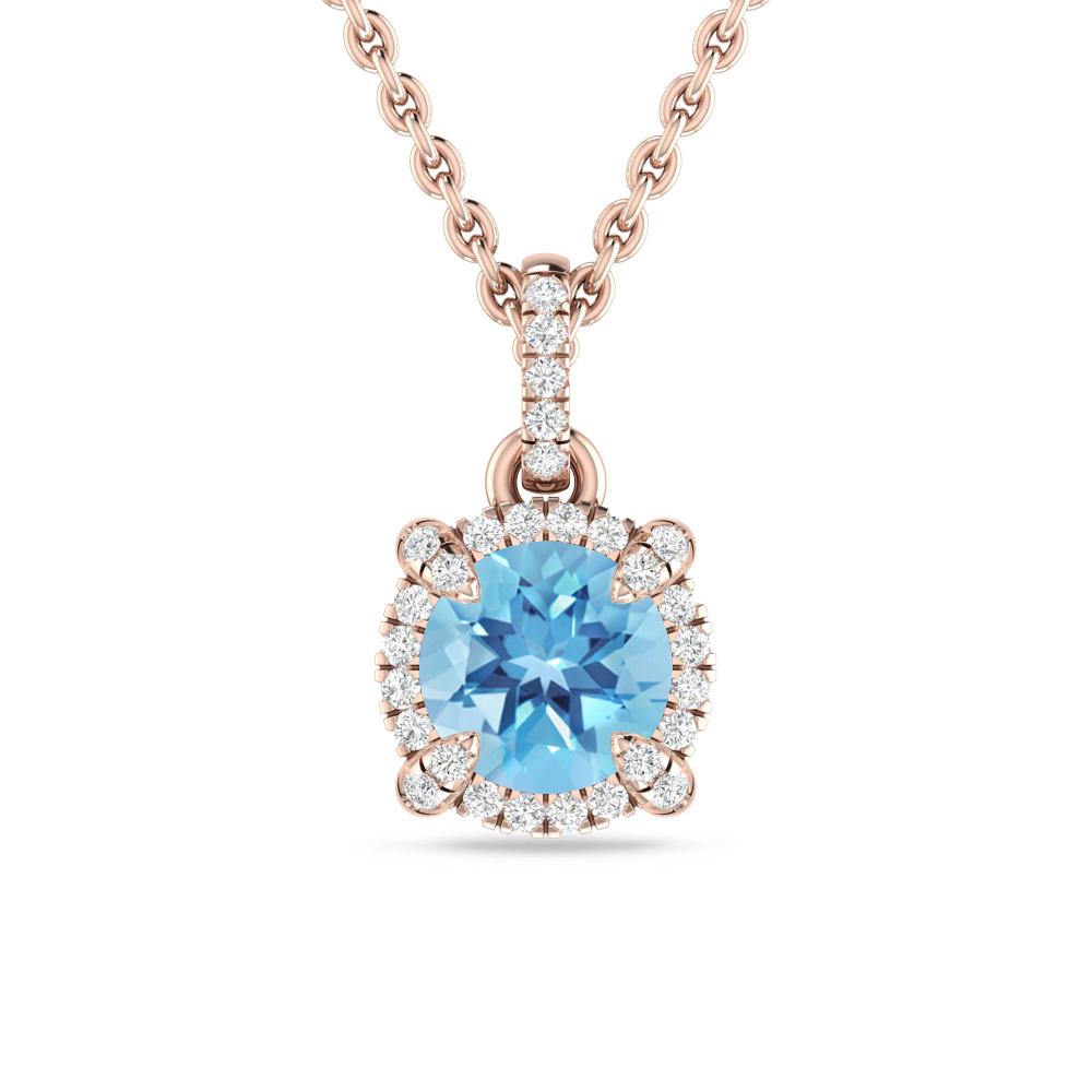 Rose Gold - Blue Topaz