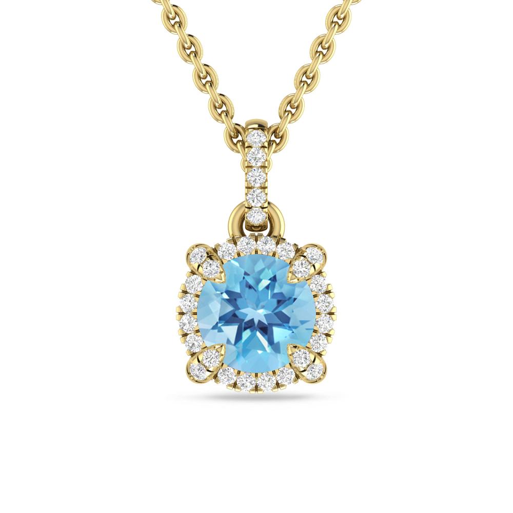 Yellow Gold - Blue Topaz