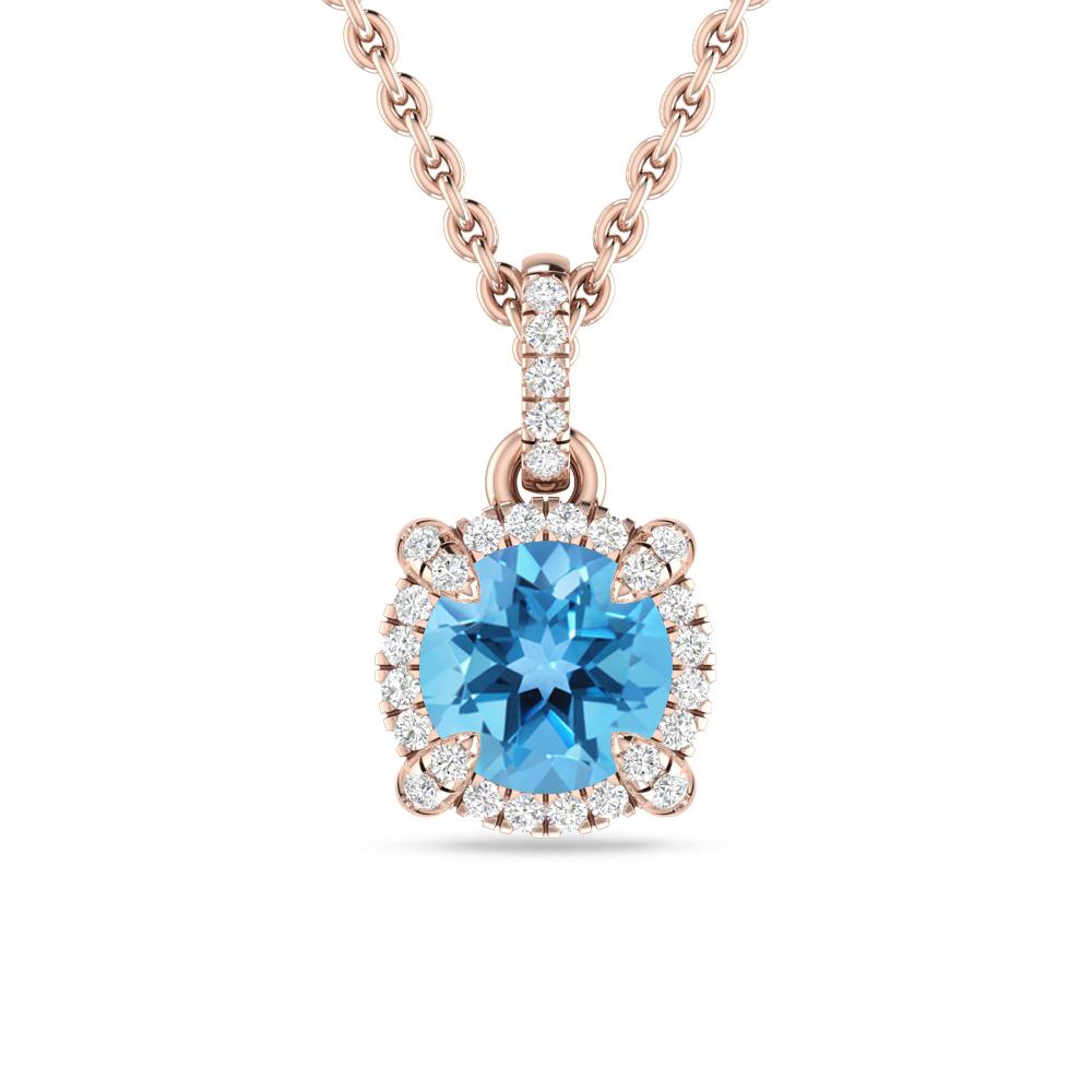 Rose Gold - Blue Topaz