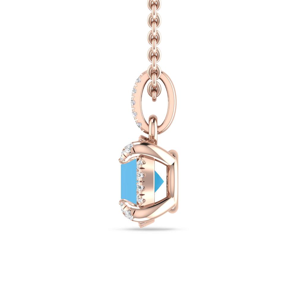 Rose Gold - Blue Topaz