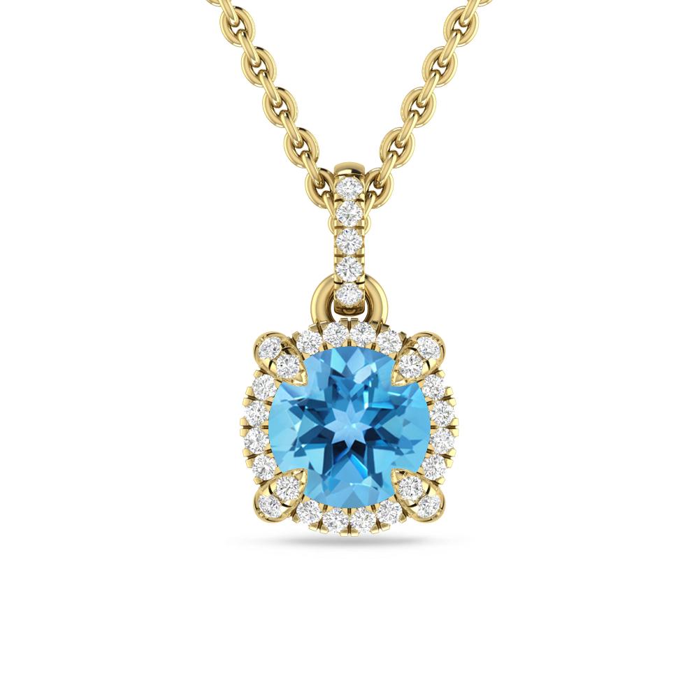 Yellow Gold - Blue Topaz