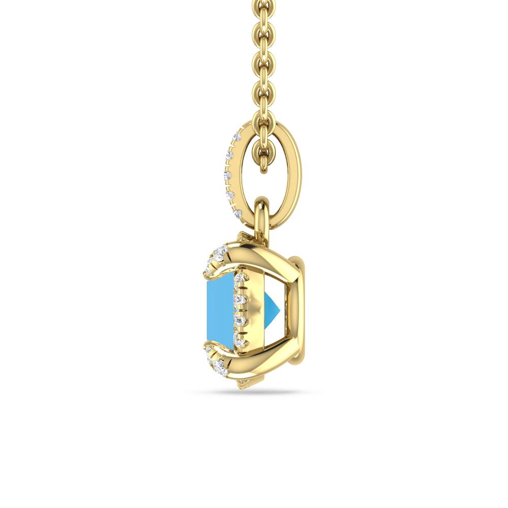 Yellow Gold - Blue Topaz