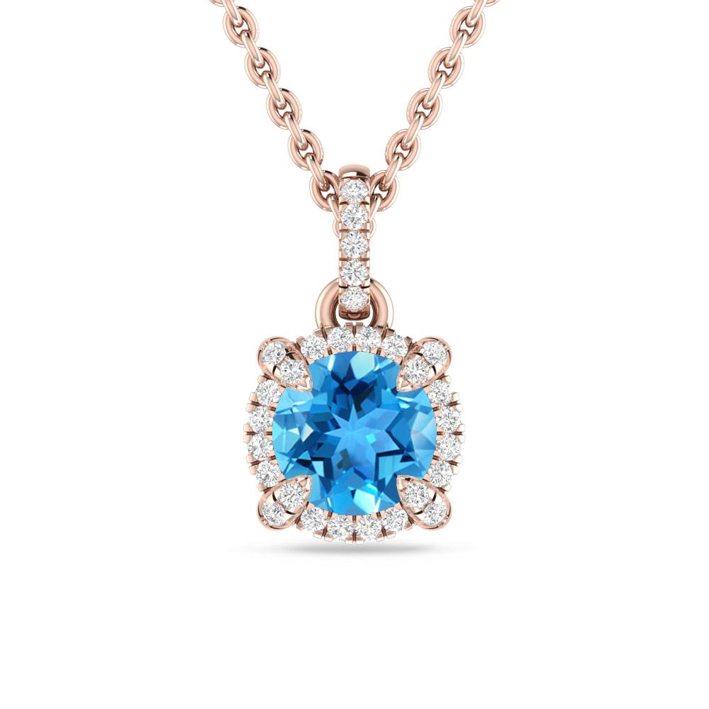 Rose Gold - Blue Topaz