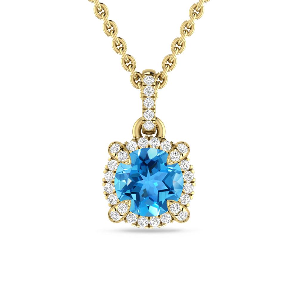 Yellow Gold - Blue Topaz