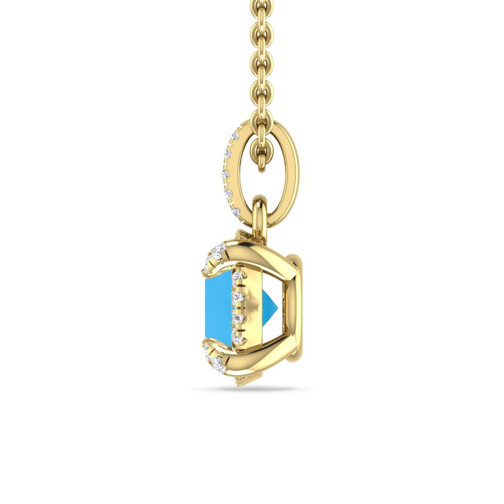 Yellow Gold - Blue Topaz