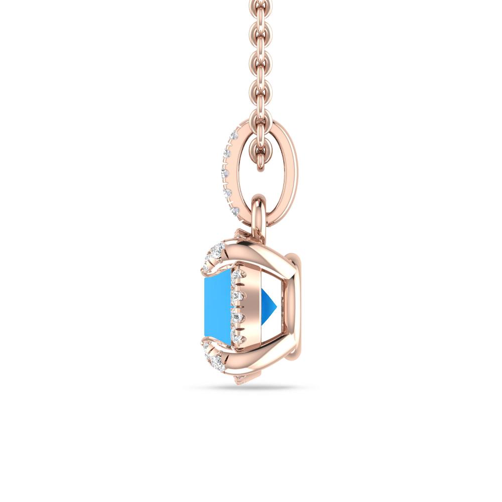 Rose Gold - Blue Topaz