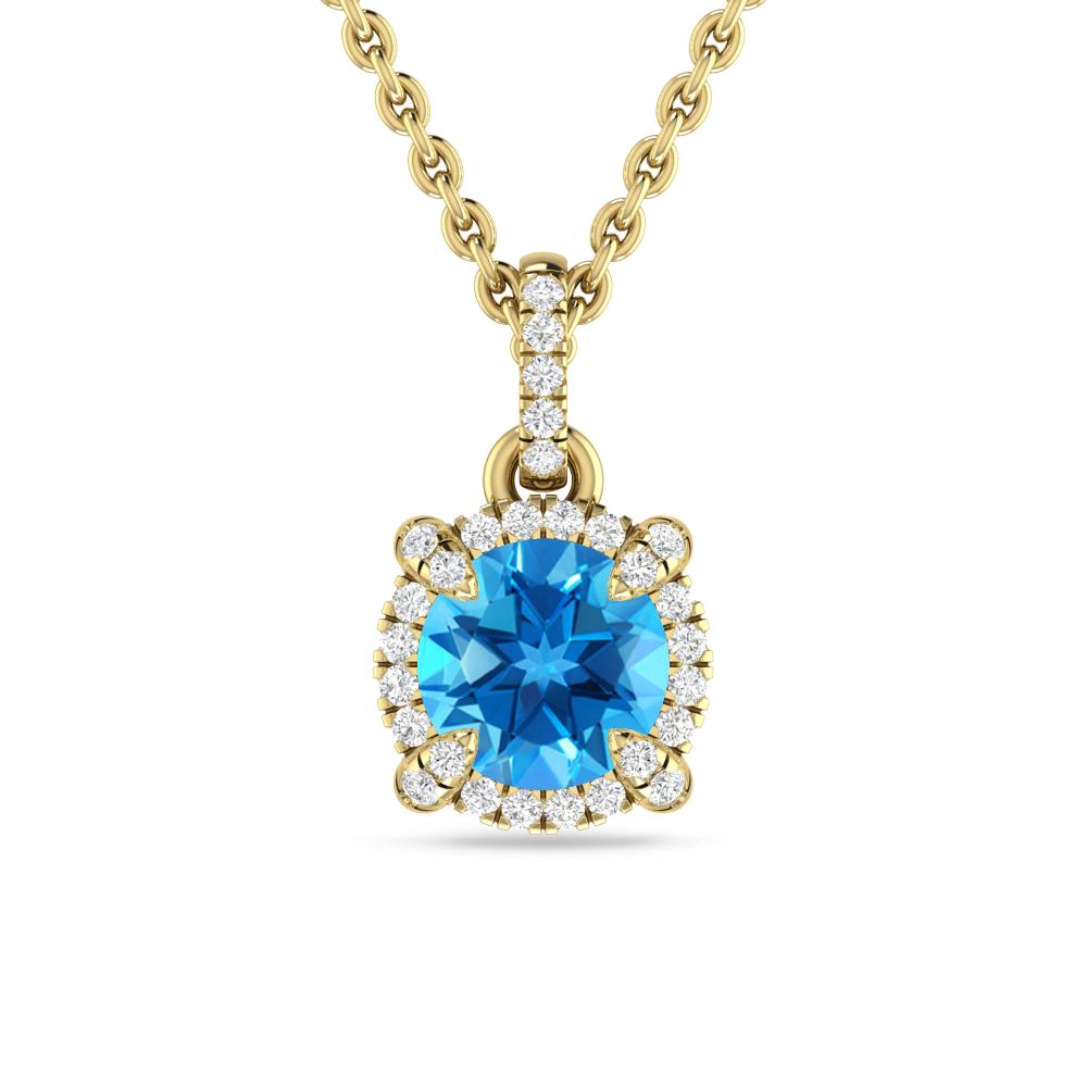 Yellow Gold - Blue Topaz