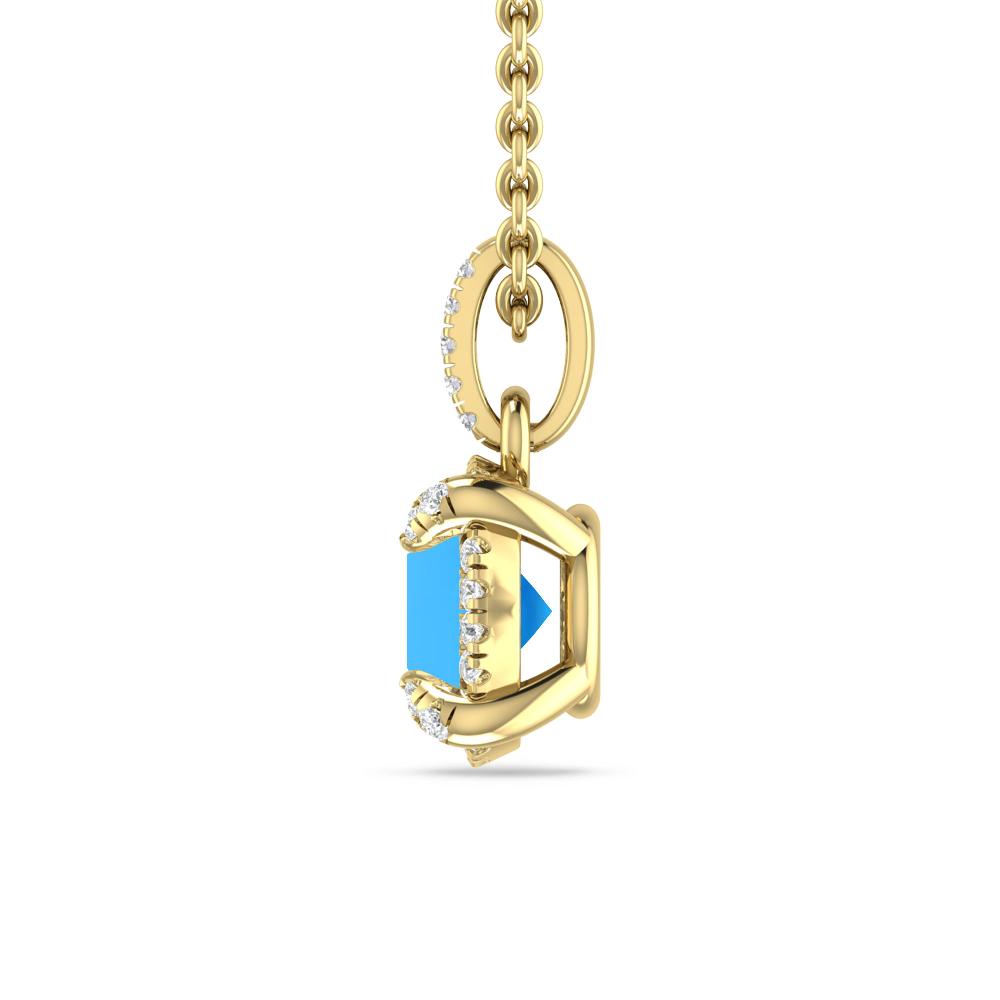 Yellow Gold - Blue Topaz