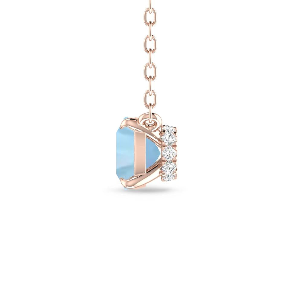 Rose Gold - Aquamarine