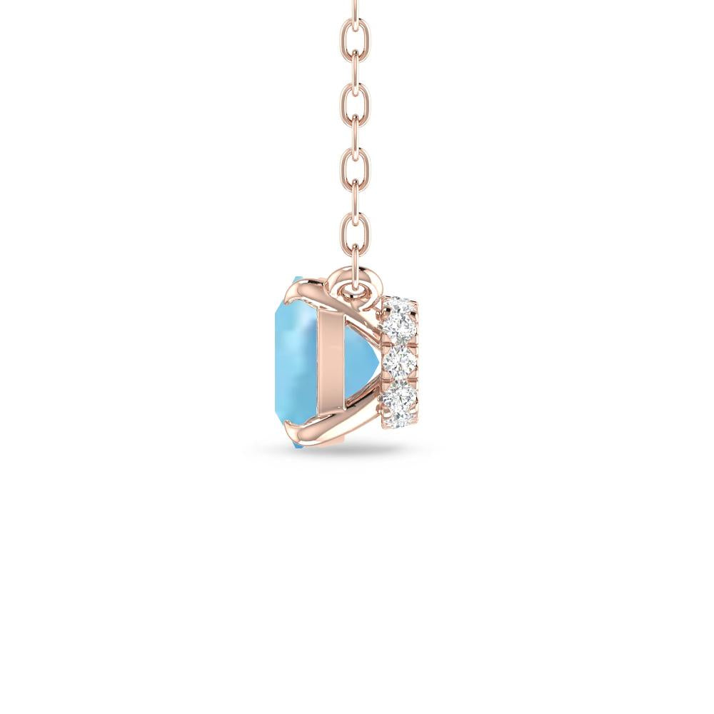 Rose Gold - Aquamarine