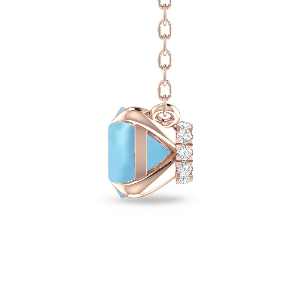 Rose Gold - Aquamarine