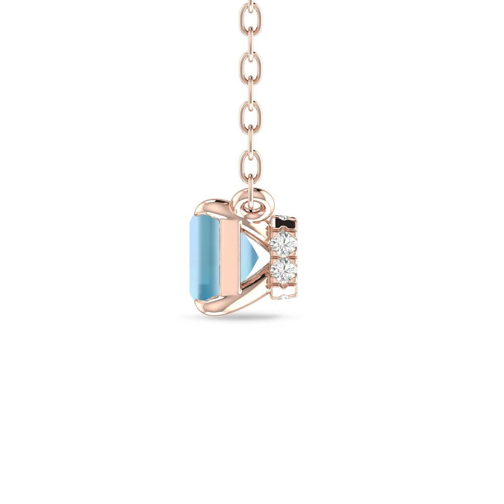 Rose Gold - Aquamarine