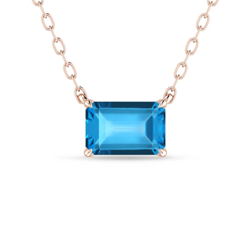 Rose Gold - Blue Topaz