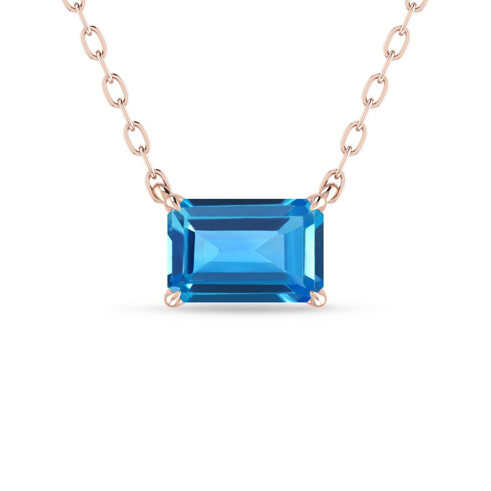 Rose Gold - Blue Topaz