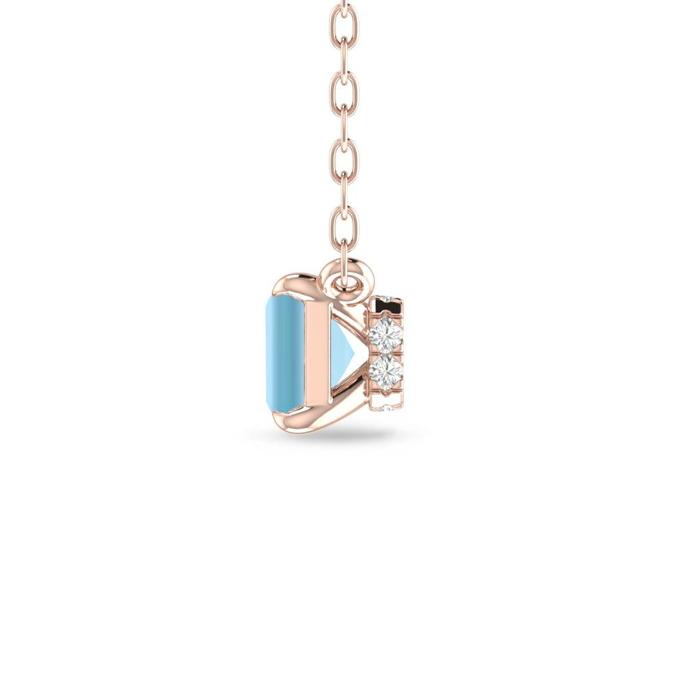 Rose Gold - Aquamarine