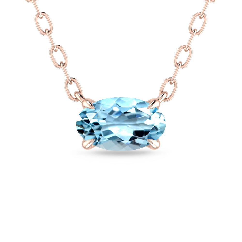 Rose Gold - Aquamarine