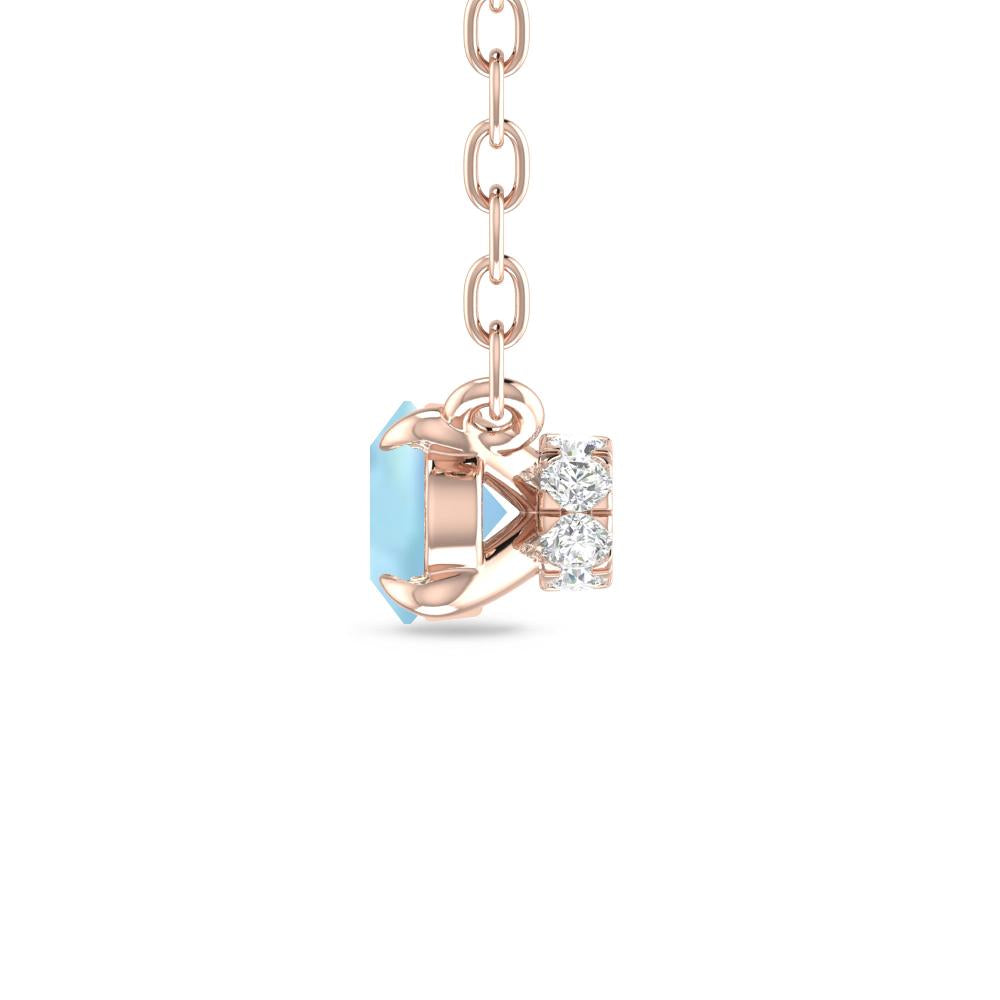 Rose Gold - Aquamarine