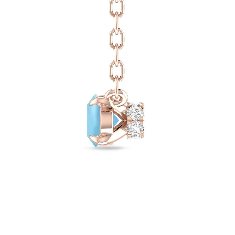 Rose Gold - Aquamarine