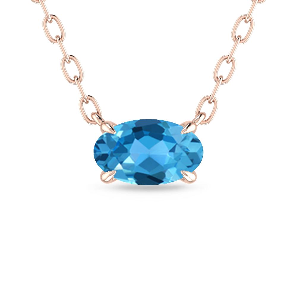 Rose Gold - Blue Topaz