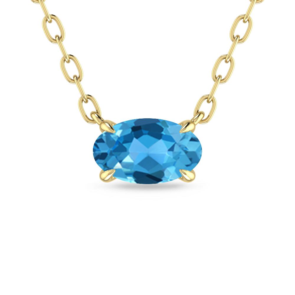 Yellow Gold - Blue Topaz