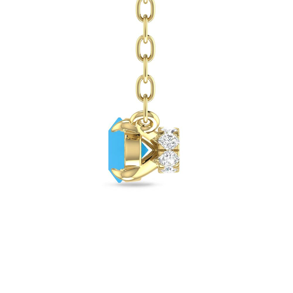 Yellow Gold - Blue Topaz