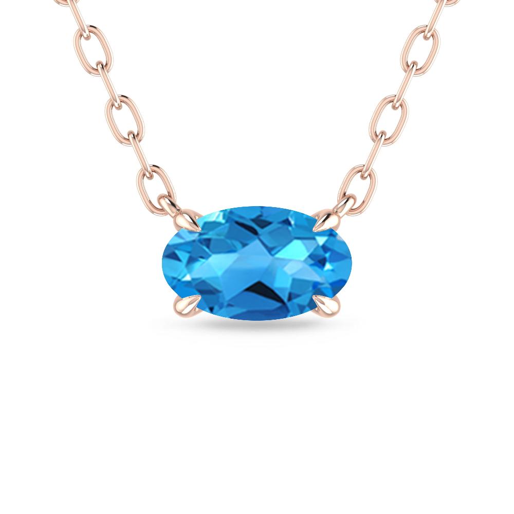 Rose Gold - Blue Topaz