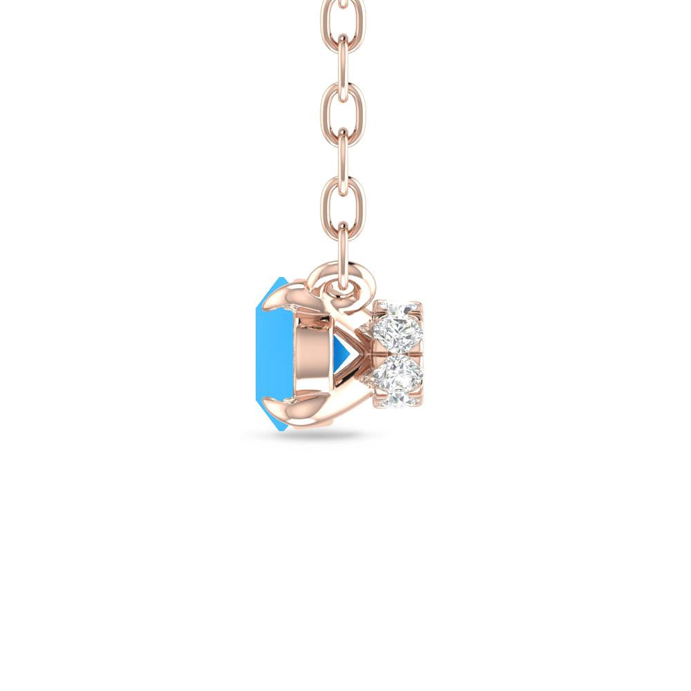 Rose Gold - Blue Topaz