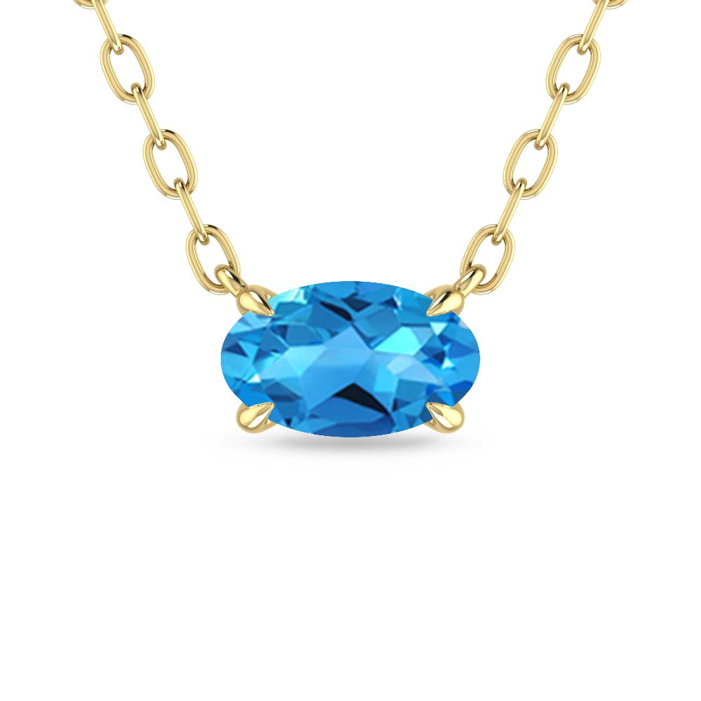 Yellow Gold - Blue Topaz