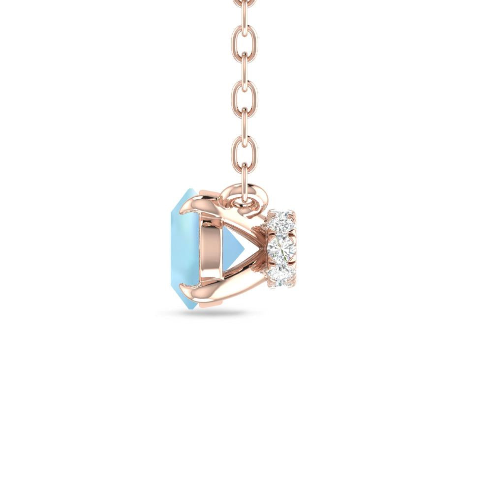 Rose Gold - Aquamarine