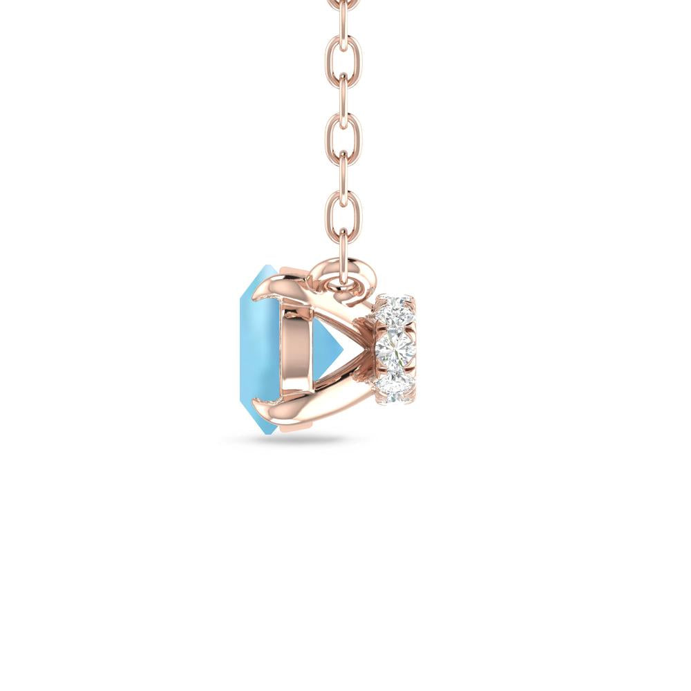 Rose Gold - Aquamarine