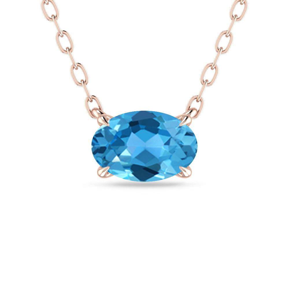 Rose Gold - Blue Topaz