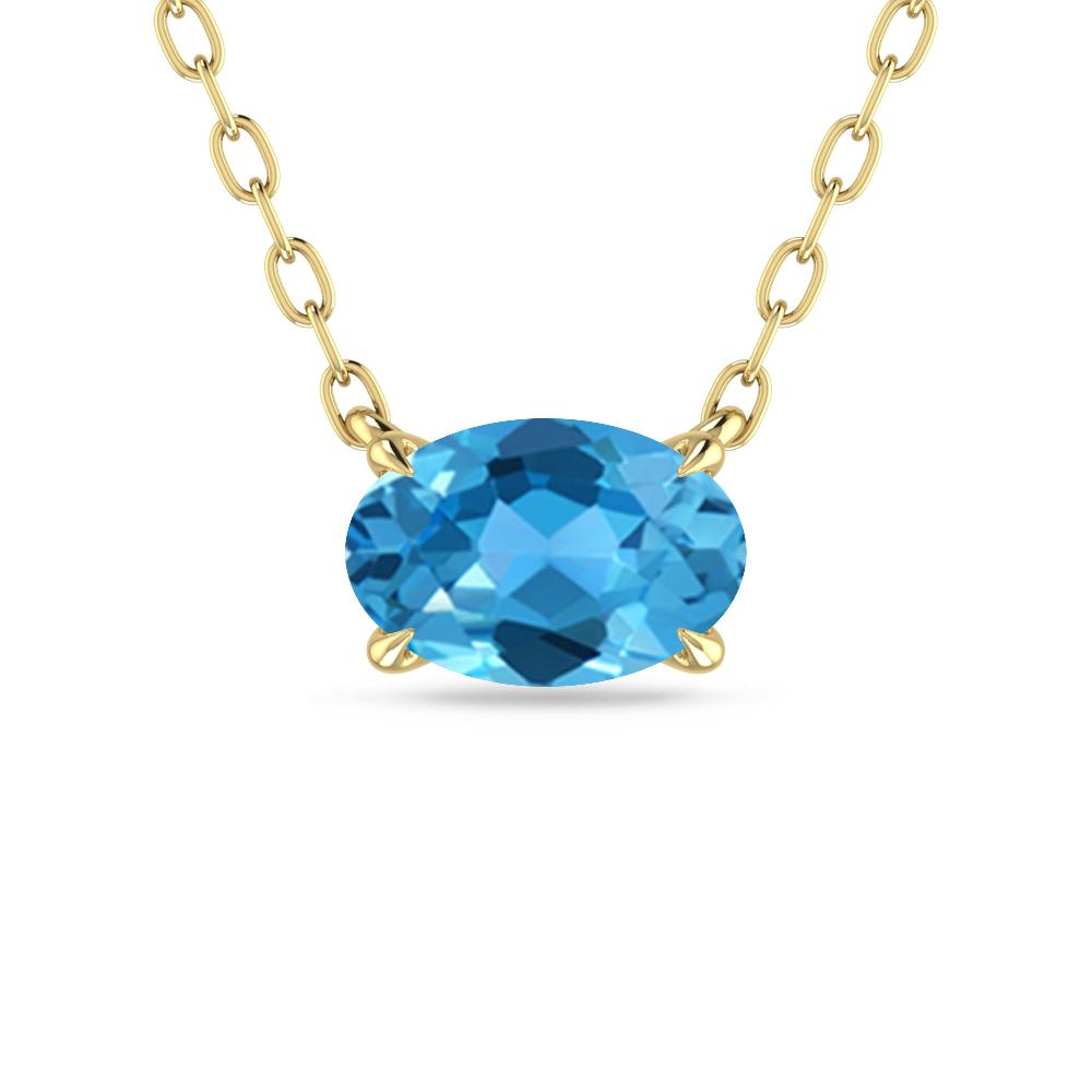 Yellow Gold - Blue Topaz