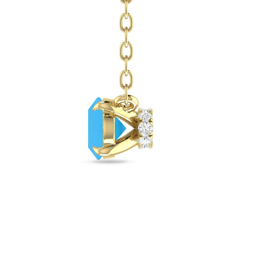 Yellow Gold - Blue Topaz