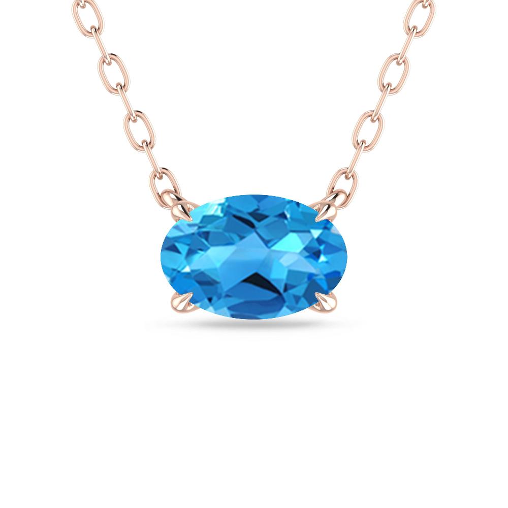 Rose Gold - Blue Topaz