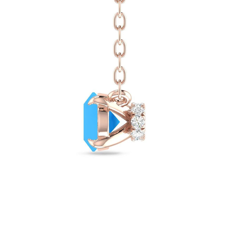 Rose Gold - Blue Topaz