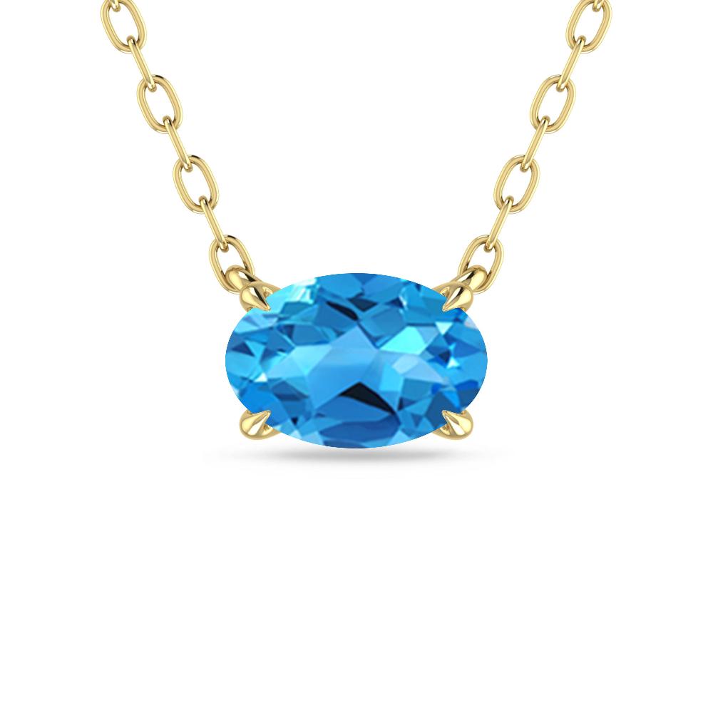 Yellow Gold - Blue Topaz